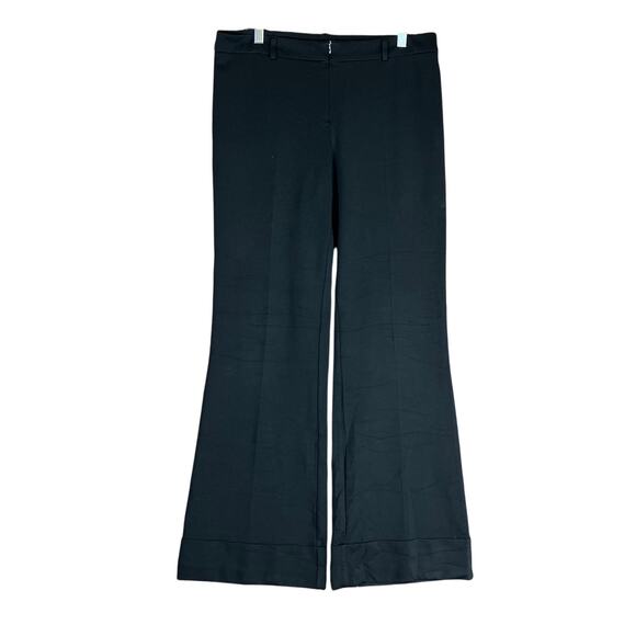 Express Womens Pants Black Mid Rise Cuffed Flared Leg Stretch 9/10 Regular - Picture 1 of 12